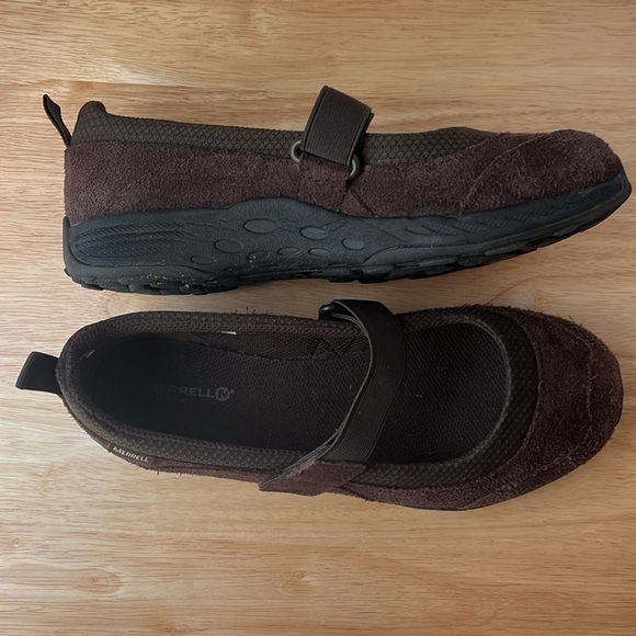 Last chance! Merrell Jungle Moc Sport Brown Suede Leather Mary Jane-big kid 4.5W - Picture 3 of 8